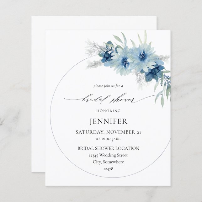 Budget Dusty Blue Boho Blommigt Ring Möhippa B (Fram/baksida)