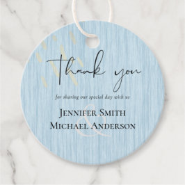 Budget Dusty Blue Guld Bröllop Gåvor Etiketter