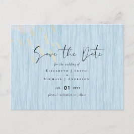 Budget Dusty Blue Guld Bröllop Vykort