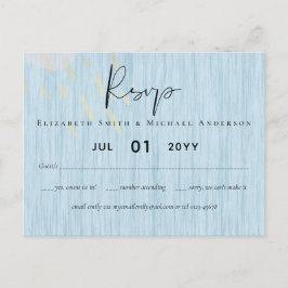 Budget Dusty Blue Guld Bröllop Vykort