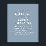 Budget Dusty Blue Minimalist Möhippa Inbjudan<br><div class="desc">Budgetminimalistiskt Inbjudningskort för möhippan i Dusty Blue</div>