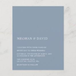 Budget Dusty Blue Modern bröllopsinbjudan