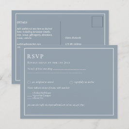Budget Dusty Blue Monochrome-Bröllop OSA Vykort