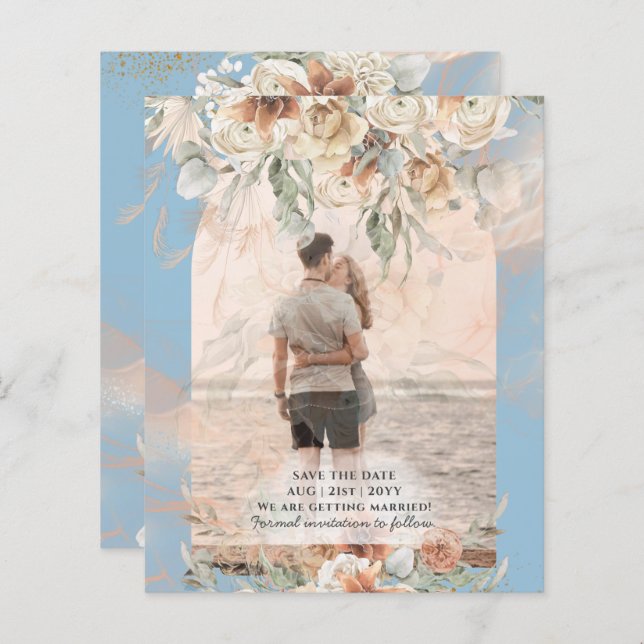 BUDGET Dusty Blue Pampas Grass Bröllop (Fram/baksida)