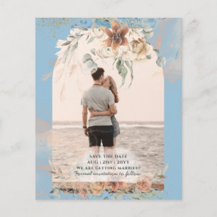 BUDGET Dusty Blue Pampas Grass Bröllop Flygblad