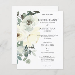 Budget Dusty Blue & White Blommigt Bröllop