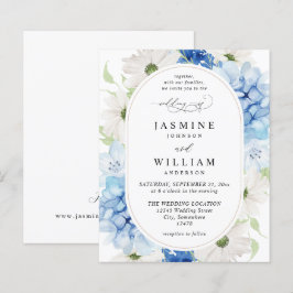 Budget Dusty Blue & White Blommigt Bröllop