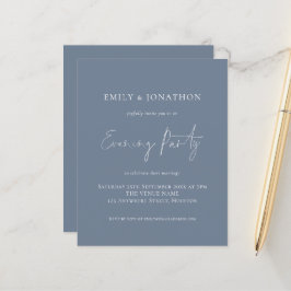 Budget Dusty Blue White Bröllop Evening Party