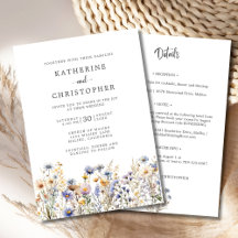 Budget Dusty Blue Wildblommor Allt-i-ett-Bröllop