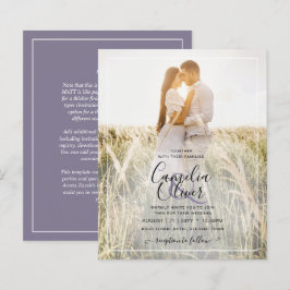BUDGET Dusty Lila Photo Overlay Wedding bjudande i