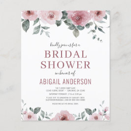 Budget Dusty Ro Blommigt Inbjudningskort för möhip