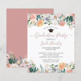 Budget Dusty Ro Blommigt Studentfest Inbjudan