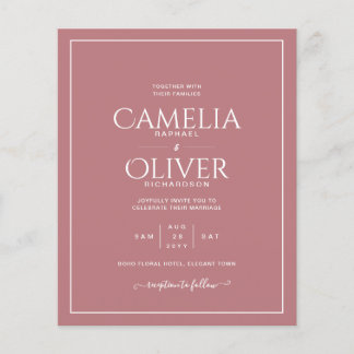 BUDGET Dusty Ro MONOCHROME Bröllop Flyer