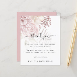 Budget Dusty Ro Rosa Blommigt Bröllop Tack