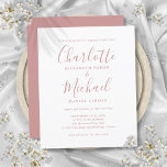 Budget Dusty Ro Script-bröllopsinbjudan<br><div class="desc">Med namnteckning stil namn kan den här elegantens budgetdammiga inbjudan till ro bröllop vara personlig med dina uppgifter i chic. Designad av Thisisnotme©</div>