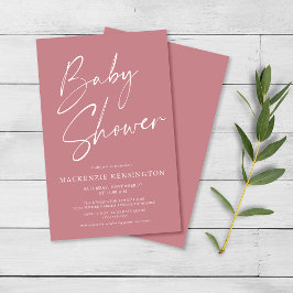 Budget Dusty Ro Simple Script Baby Shower FLYER