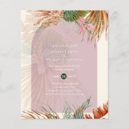 BUDGET Dusty Ro Tropical Pampas Grass Bröllop Flygblad