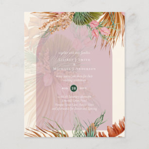 BUDGET Dusty Ro Tropical Pampas Grass Bröllop Flygblad