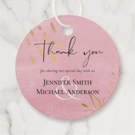 BUDGET Dusty Rosa Guld Bröllop Gåvor Etiketter