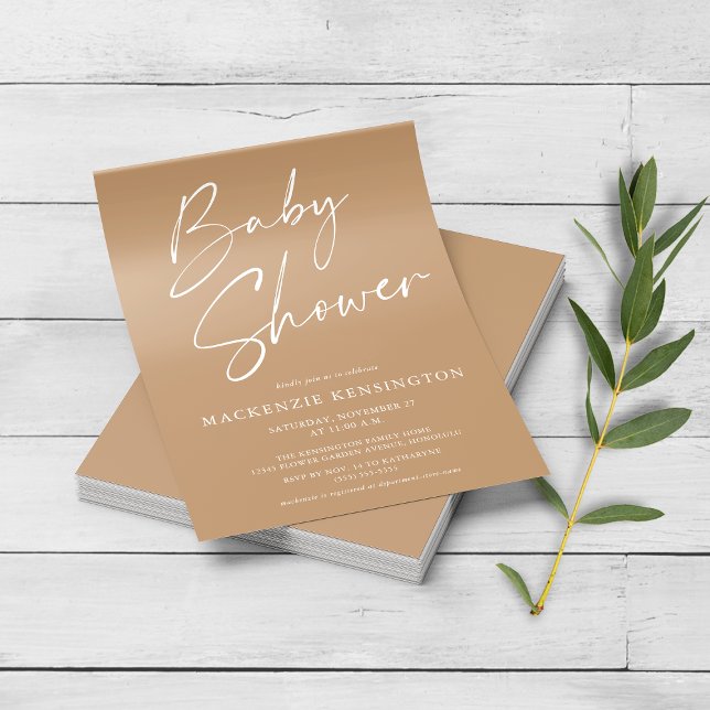 Budget Earth Tone Minimalist Baby Shower FLYER (Skapare uppladdad)