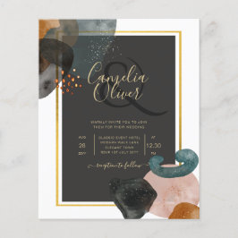 BUDGET Earth Tones Abstrakt Bröllop Flygblad