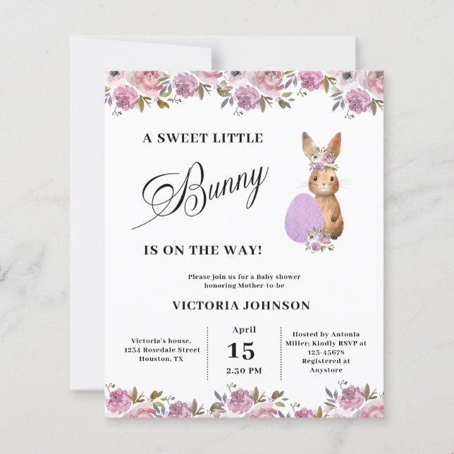Budget Easter Baby Shower Invitation (Framsida)