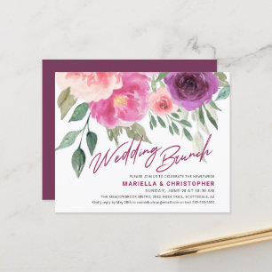 Budget efter Bröllop Brunch Watercolor Ro Peonies