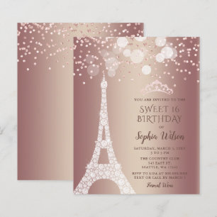 Budget Eiffel Torn Ro Guld Sweet 16:e inbjudan