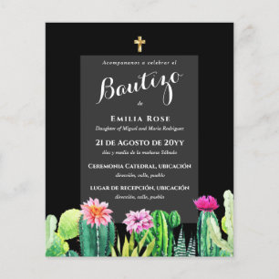 Budget EL DOPFEST Baptism Dopning KAKTUSAR Inbjuda Flygblad