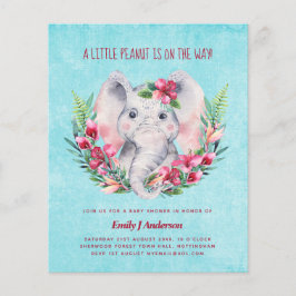 BUDGET Elefant Baby Shower Inbjudan Safari