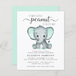 Budget Elefant Mint Virtuell Baby Shower Inbjudan