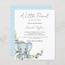 Budget Elefant Pojke Baby Shower Inbjudan