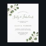 Budget elegant 60-års födelsedagsinbjudan flygblad<br><div class="desc">Rustik modern unik akvarell eukalyptus grönska lövverk Sextio och fantastisk sextioårs födelsedagsfest BUDGET prisvärd inbjudan FLYER. VÄNLIGEN LÄS DETTA INNAN KÖP! Detta är ett prisvärt kort tryckt på en FLYER. Observera att BUDGETPAPPER ÄR TUNNT - Du kan uppgradera till att få detta kort tryckt på kartong KUVERTER INKLUDERAS EJ. Dubbelkontrollera...</div>