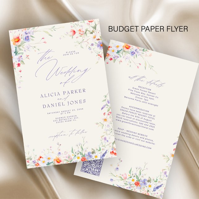 Budget elegant all in one wedding invitation flygblad (Skapare uppladdad)