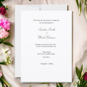 Budget Elegant and Simple Classic Style Invitation Inbjudningar