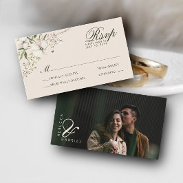 BUDGET Elegant Blommig Vattenfärg Foto RSVP Tilläggskort