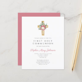 Budget Elegant Blommigt Kor Girl First Communion