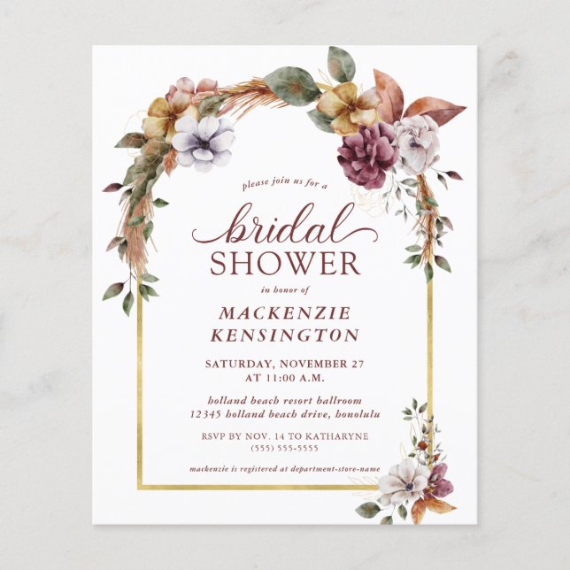 Budget Elegant Boho Blommig Altare Bröllopsfest (Framsida)