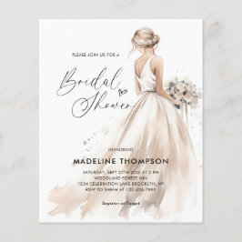 BUDGET Elegant Brud Bröllopsklänning Bröllopsdusch