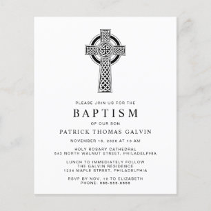Budget Elegant Celtic Kor Baptism-inbjudan
