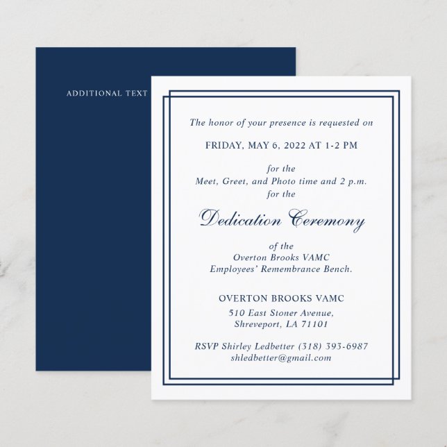 BUDGET Elegant dubbelkant Monogram Navy Anpassad (Fram/baksida)