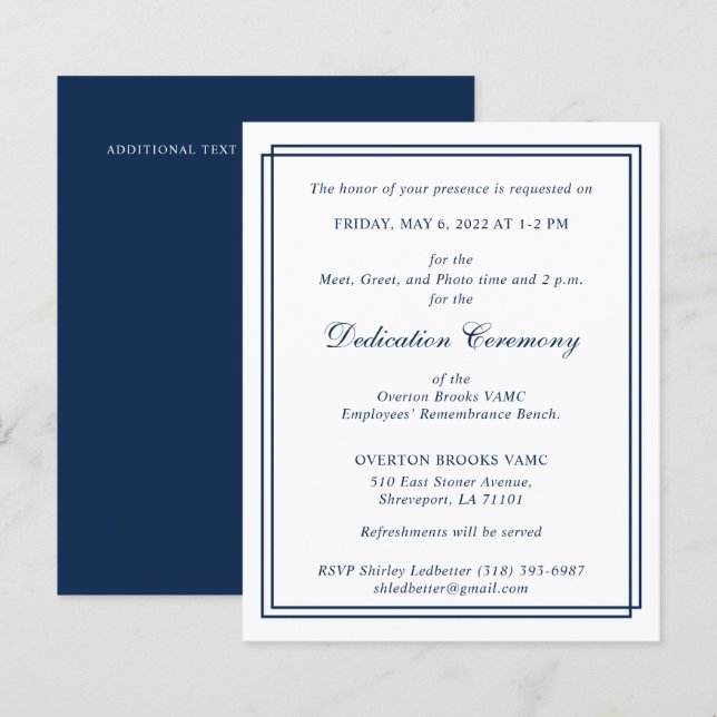 BUDGET Elegant dubbelkant Monogram Navy V2 (Fram/baksida)