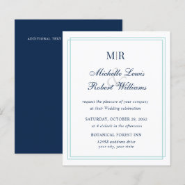 BUDGET Elegant dubbelkant Monogram Teal Bröllop
