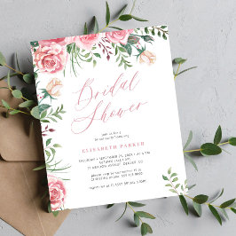 Budget elegant floralt bröllopsfestinladning