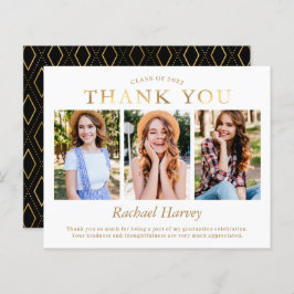 Budget Elegant Guld 3 Photo Studenten Tack