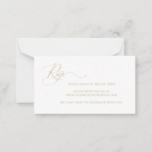 Budget Elegant Guldmanus Skrift Bröllops-RSVP-kort Anteckningskort