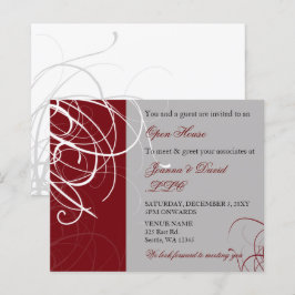 Budget Elegant Red Grått Corporate Party-inbjudan