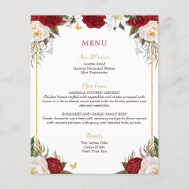 Budget Elegant Röd Blommig Quinceañera Meny