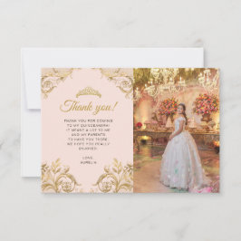 BUDGET Elegant  Rosa Guld Photo Quinceañera Anteckningskort