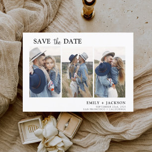 Budget Elegant Save the Date 3 Foto  Flygblad